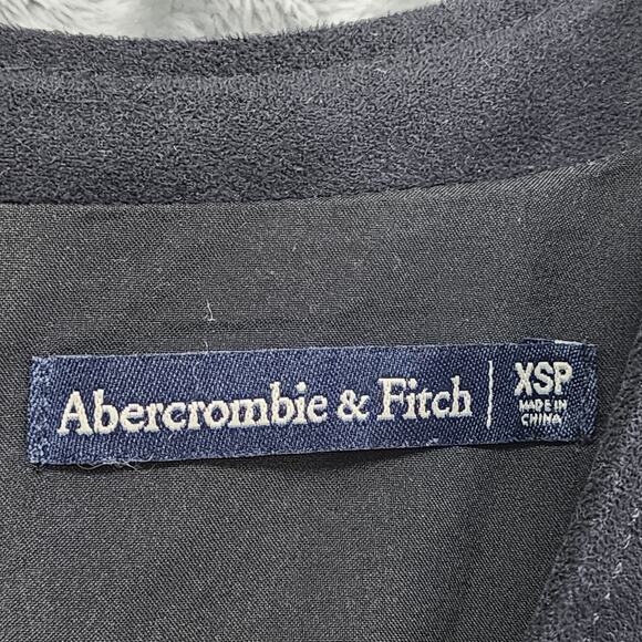 Abercrombie & Fitch Dress Womens XSP PETITE Black Vegan Suede Pinafore Mini - Picture 4 of 9